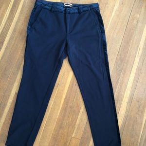 Scotch and soda navy pants, velvet trim